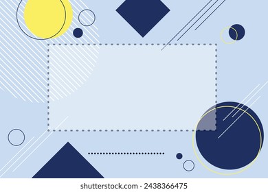 Memphis wallpaper vector illustration. Featuring a harmonious blend of dark blue, light blue, and yellow hues, this graphic resource infuses any space with energy and style.