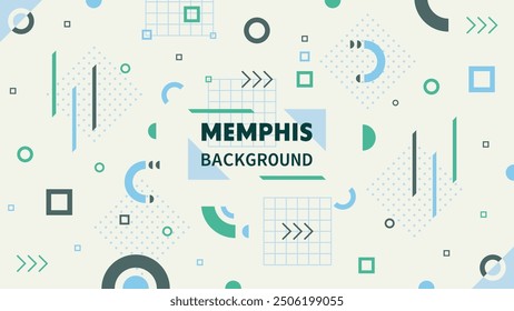 Fondo de estilo Memphis con varias Formas geométricas.