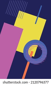 Memphis-style banner.For advertising, invitations, presentations. Vector, isolated illustration