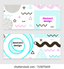 Mempis banner set, color hipster design, trendy style