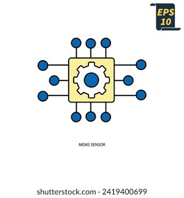 mems sensor icons  symbol vector elements for infographic web