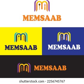 Memsaab Diseño de logotipo moderno, Abstracto de letras modernas del alfabeto urbano, fuente creativa del logotipo. ilustración vectorial