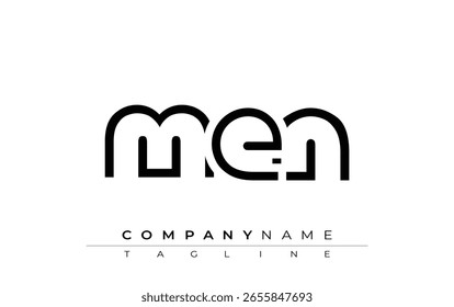 Diseño abstracto de la letra de los HOMBRES. Diseño moderno del logotipo del negocio con tipografía Abstractas y estilo contemporáneo