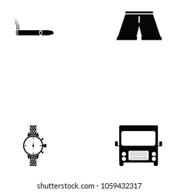 men accessories icon set