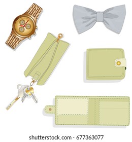 Men accessories set. Illustration.