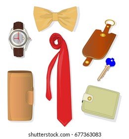 Men accessories set. Illustration.