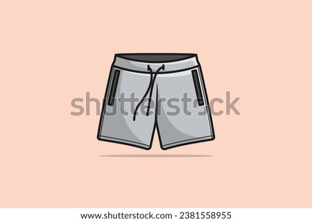 Men Active Shorts With Compression Leggings Inner Tight Shorts vector illustration. Fashion objects icon concept. Boys swimming short knicker vector design with shadow.