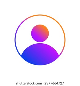 Men admin vector icon with color gradient.