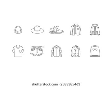 Men Apparel Line Art Icons