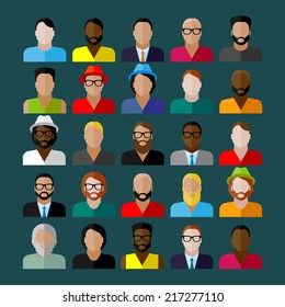 men appearance icons. people flat icons collection 