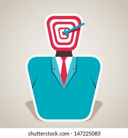 men with archery board face stock vector