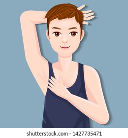 Men with armpits clean and without body odor