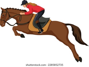 men athlete horse riding illustration