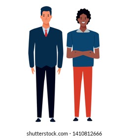 men avatar cartoon character  with casual fashion clothes and business suit vector illustration graphic design