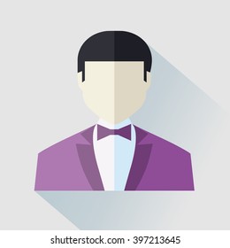 Men avatar face isolated on white background. Vector illustration