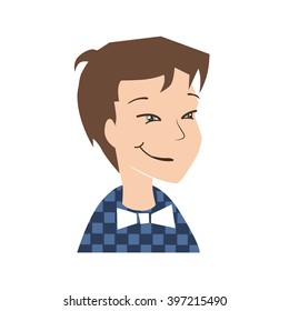 Men avatar face isolated on white background. Vector illustration