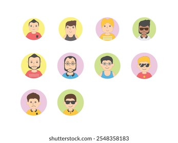 Men Avatar illustration Element Set