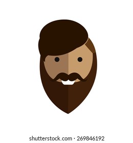 Men avatar, lumberjack vector illustration 