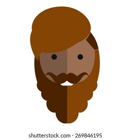 Men avatar, lumberjack vector illustration 