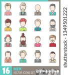 Men avatar vector icons set