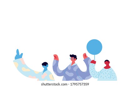 Men avatars cartoons with balloon design, Man boy male person and people theme Vector illustration