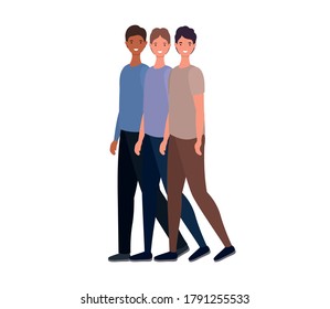 Men avatars cartoons design, Man boy male person and people theme Vector illustration