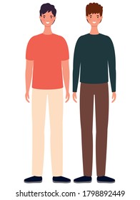 Men avatars cartoons design, Man male person and people theme Vector illustration