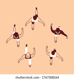 avatares masculinos diseño de carreras, entrenamiento de atleta maratón y tema de fitness Ilustración vectorial