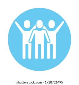 men avatars silhouettes block style vector illustration design