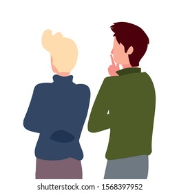 men of back position on white background vector illustration design