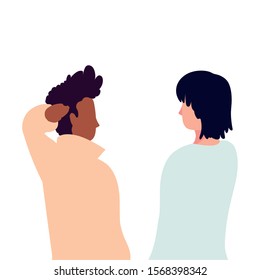 men of back position on white background vector illustration design