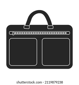 Icono vectorial de bolso masculino.Icono vectorial negro aislado en la bolsa de los hombres de fondo blanco.