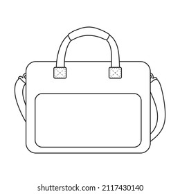 Men bag vector icon.Outline vector icon isolated on white background men bag.
