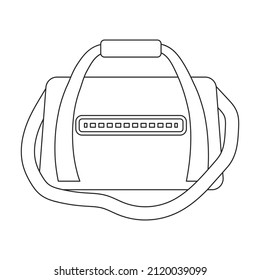 Men bag vector icon.Outline vector icon isolated on white background men bag.