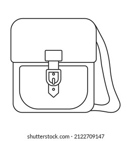 Icono vectorial de bolso masculino.Icono vector contorno aislado en bolsa de hombre de fondo blanco.