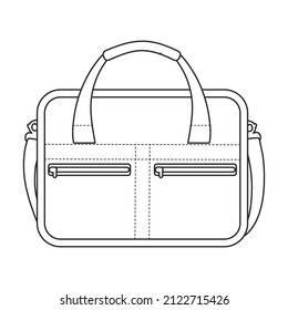 Men bag vector icon.Outline vector icon isolated on white background men bag.