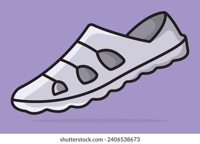 Men Beach Footwear Slipper Shoe vector illustration. Beauty fashion objects icon concept. Colorful flip flop slipper slipper shoe vector design.