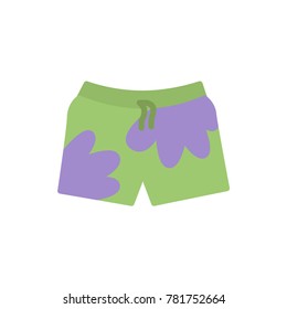 Men beach shorts flat icon