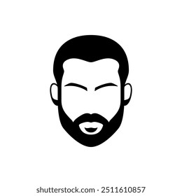 men beard men head masculine logo design vector
