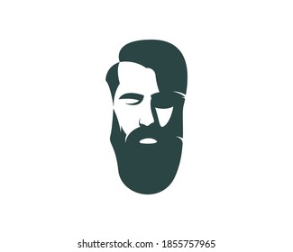 Men beard logo design vector