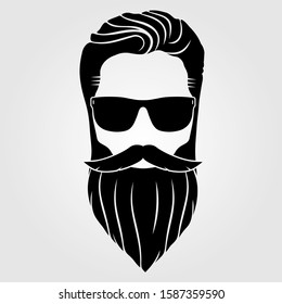 Men with beard and mustache icon isolated on white background.