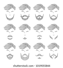 Men Beard Set, Different Style, Outline, Accessories, Equipment, Hairdressing, Shopping, Hair, Treatment, Beauty, Cosmetic