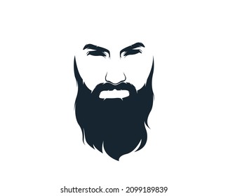 Men beard style Hipster Black and White vector eps