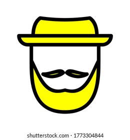 men with beard vector icon