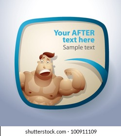 Men Before and After speech banner, (part 2 After) vector