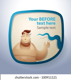 Men Before and After speech banner, (part 1 Before) vector