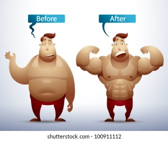 Men Before and After, vector
