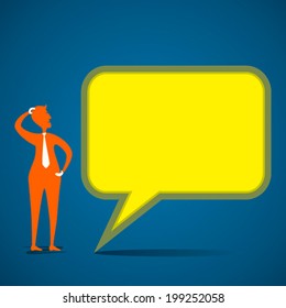 men with big message bubble concept vector