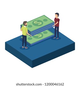 men with bills dollars