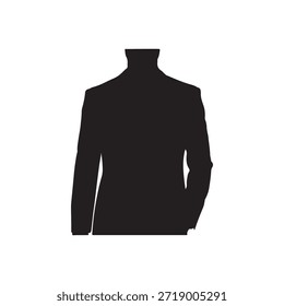 Männer schwarz Blazer Silhouette Vektor flache Illustration Design.
